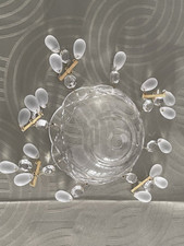 große alte Kristall Glas Tropfschale für Lüster 130mm