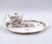 ROYAL DOULTON Teeservice Kindergeschirr Brambly Hedge Mini Teekanne auf Tablett