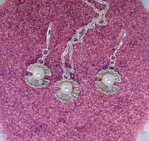 925 silber schmuck set muschel - silber,