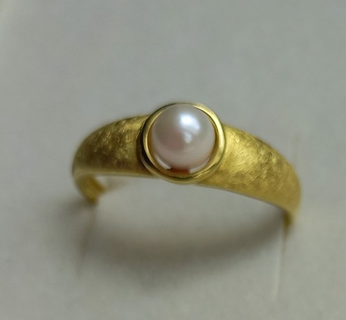 Goldring 585 mit - , zuchtperle