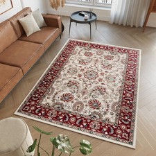 Teppich Kurzflor Rot Beige