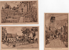 3 Feldpostkarten 1. Weltkrieg, ungelaufen, Ehrenfriedhof, Kaiser-Wilhelm-Straße