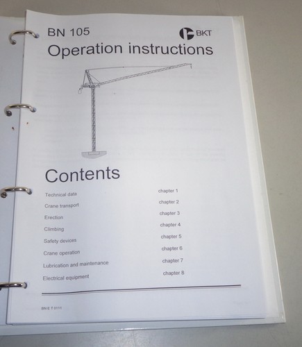 Operation instructions potain - operation,