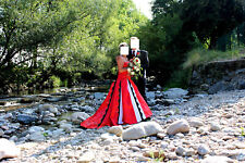 Hochzeitskleid Unikat rot schwarz weiß Gr. 36 38 40 Brautkleid Sonderanfertigung