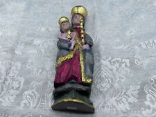 ALTE VINTAGE HEILIGENFIGUR HOLZ GEFASST HEILIGE MARIA JESUS NACH ANTIKEM VORBILD
