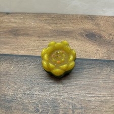 Vintage Lotus Kerze Blume gelb Deko Retro Candle