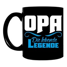 Tasse OPA die lebende Legende Kaffeetasse mit Sprüche schwarz tee coffee