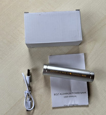 unbenutzt POWER BANK Aluminium * 2200 mAh * USB - Micro USB * mit Werbeaufdruck