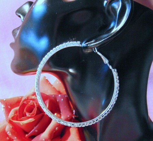 Xxl weiße zirkon creolen - weiße,