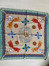 orig MOSCHINO Seidentuch multicolor Hase Katze Schleife ca. 80 X 80 cm