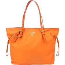 Prada Saffiano Orange Nylon Handbag Tasche