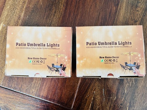 Patio umbrella lights - 2x,