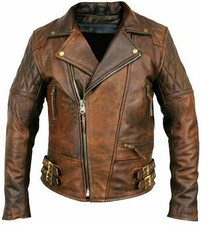 Herren echtleder biker jacke - herren,