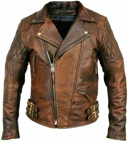 Herren echtleder biker jacke - herren,