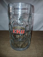 original EKU Kulmbach Masskrug 1,0 ltr Isarkrug NEU gläserner Bierkrug