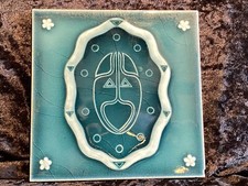 #29 antike Jugendstil Fliese Motiv Gesicht Face Wandfliese Art Nouveau um 1890 