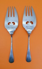 antike Besteckteile 2 Vorlegegabeln Offizierskasino Swinemünde Oberst Dieckmann