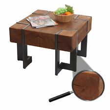 B-Ware Couchtisch MCW-A15, Wohnzimmertisch, Holz rustikal massiv, braun 60x60cm