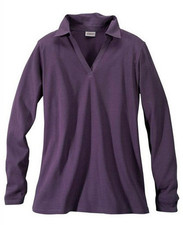 SHIRT mit LANGARM lila POLO-STYLE Gr.44/46 oder 48/50 NEU