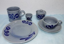 SCHÖNWALD, Kaffeeservice, blau/grau Westerwälder Art -  Teile zur Auswahl