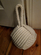großer Türstopper Seil Knoten "Ball" geflochten mit Schlaufe cremeweiß / beige