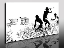 Bild auf Leinwand Banksy Graffiti - Street Art, Kunstdruck, Wandbild, k. Poster