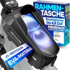 Nextcover Rahmentasche Fahrrad mit Handytasche Fahrrad Rahmentasche mit Touch