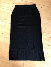 TRUE VINTAGE Damen Strickrock Maxirock mit Schlitz Wollmischung Gr. 42/44Top