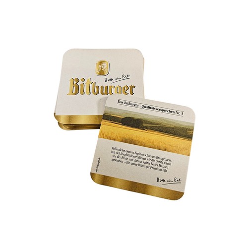 Bitburger bierdeckel eckig - 30,