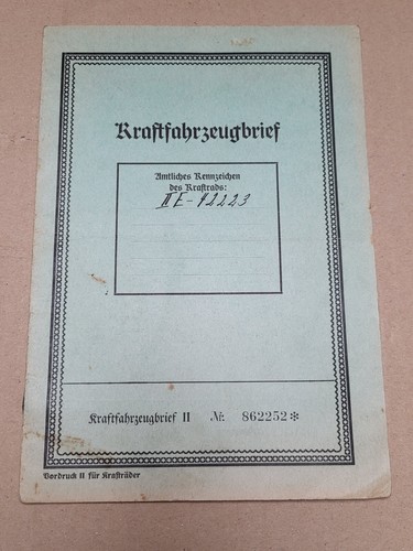 Kfz brief kraftfahrzeugbrief - kfz,
