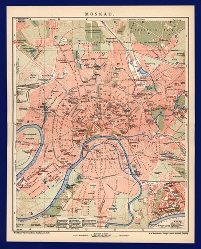 Stadtplan anno 1902 moskau - stadtplan,