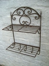 Dekoratives, stabiles Wandregal , Wandablage, Eisen, 3 Haken, Landhaus