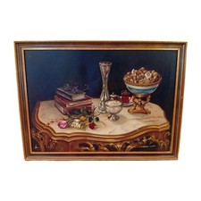 Ölgemälde Stillleben signiert „Sudri“ – 2. Hälfte 20. Jh. auf Leinwand, Vintage