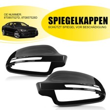 2x Außenspiegel Spiegelkappen Glänz Schwarz  Für Audi A4 B8 S4 RS4 A3 8P A5 8T