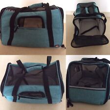 Hunde Tasche Tragetasche türkis schwarz 45x26x26 wie NEU Hundetasche mega