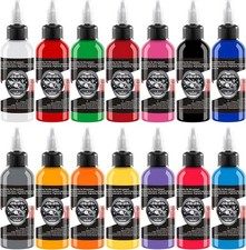 DLD 14 Pieces Professional Tattoo Ink Set (1 oz 30ml/Flasche) Voller Farbe