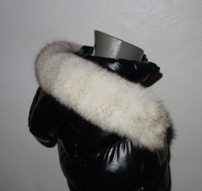 Fuchs Pelz Kapuze Kragen Blaufuchs Fellkragen Pelzstreifen Jacke Pelzkragen Neu