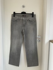 CAMBIO Damen Jeans Norah Straight Gr. 42 Grau Baumwolle Elasthan *GEKÜRZT*