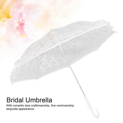 Weißer spitzenregenschirm - weißer,