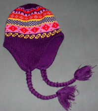 Warme Strickmütze im Norweger-Muster, innen gefüttert, 25 cm breit, 32 cm hoch