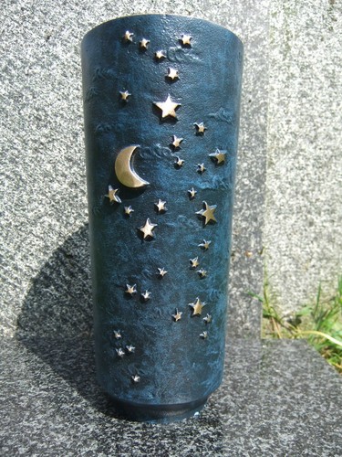 Grabvase mond und sterne - "mond, sterne"|