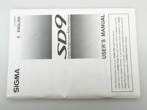 Sigma sd9 user manual - sigma, user´s