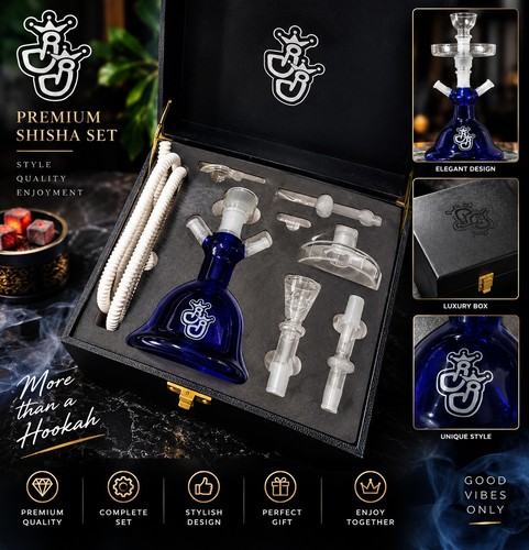 Premium glas shisha blau - premium,
