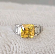 Citrin und Saphir Ring