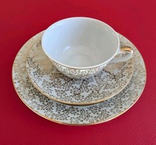 1945 MZ Zdekauer Starorolský Sammeltasse Sammelgedeck Gold Dekor Czechoslovakia