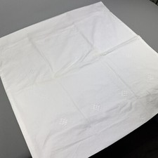 Vintage Kissenbezug 75x75 cm Weiß Baumwolle Stickerei Aussteuer Romantisch Landh