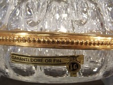 antike Blumen steck schale igel hilfe Italy Kristall Glas 24 Karat vergoldet