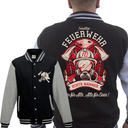 Feuerwehr collegejacke grau - 6,