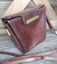 Antik leder handtasche CLAUDIO FERRICI weinrot braun