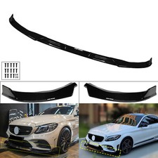 Schwarz Front Spoiler Lippe für Mercedes C-Klasse W205 C205 Mit S-Line 2019-up